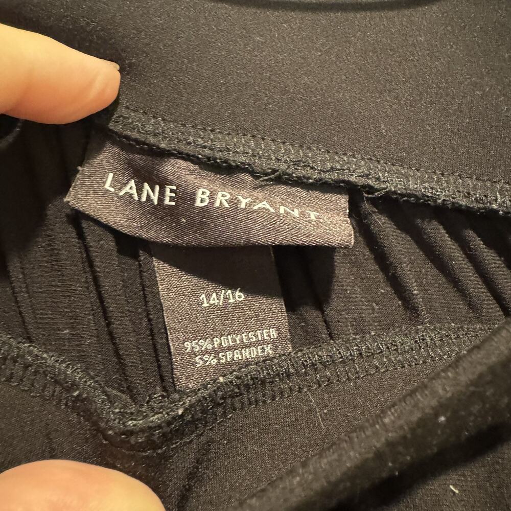 Lane Bryant Black Flowy Wide Leg Pants Pull On Plus Size 14/16 - Picture 6 of 7